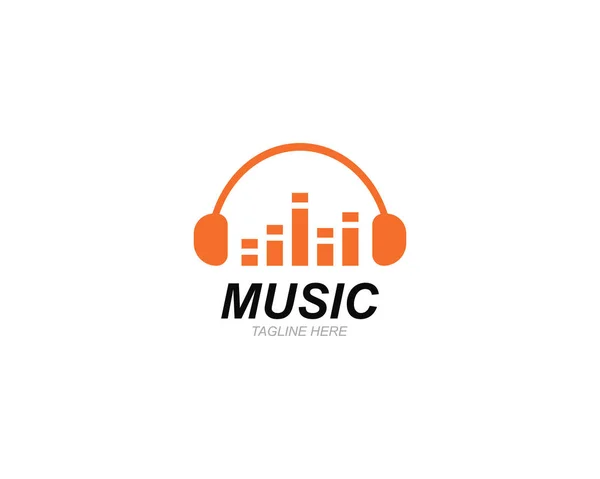 Muziek logo vector pictogram illustratie — Stockvector