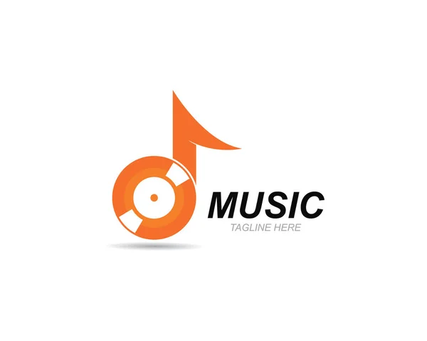 Logo de la música vector icono ilustración — Vector de stock
