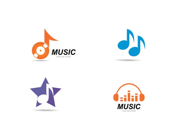 Logo de la música vector icono ilustración — Vector de stock