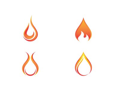 Yangın alev Logo şablonu vektör simge petrol, gaz ve enerji logo