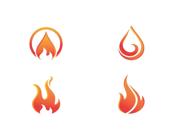 Fogo chama logotipo Modelo vetor ícone Óleo, gás e logotipo da energia — Vetor de Stock