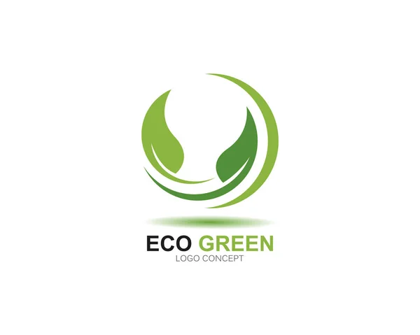 Logos de ecologia folha verde elemento vector natureza —  Vetores de Stock
