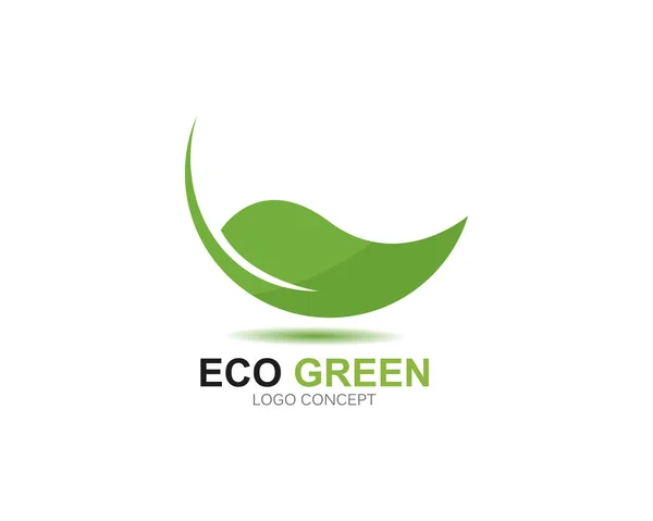 Logos de ecologia folha verde elemento vector natureza — Vetor de Stock