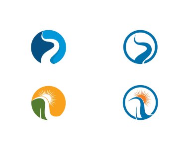 Nehir Logo şablonu vektör simge tasarlamak 