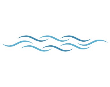 Su Dalgası sembolü ve simge logo şablonu 