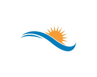 Güneş logosu simge vektör illüstrasyon 