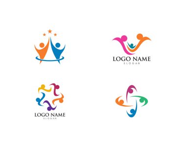 Evlat Edinme ve Toplum Bakımı Logo şablonu vektörü 