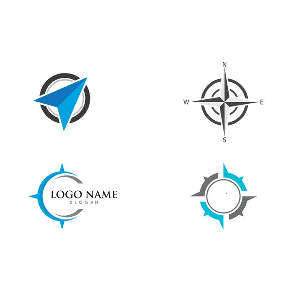 Modèle de logo boussole illustration d'icône vectorielle — Image vectorielle