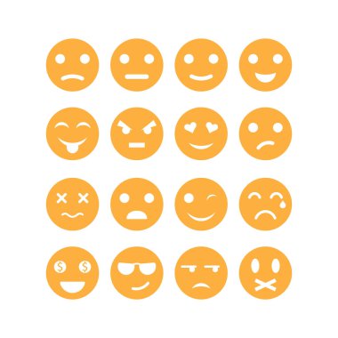 İfade vektör simgesi çizim seti 