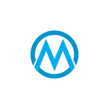 M Harfi Logo Şablonu Vektör İllüstrasyonu 