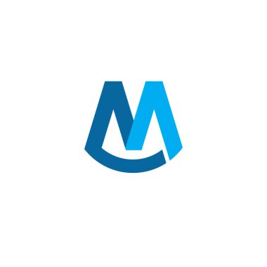 M Harfi Logo Şablonu Vektör İllüstrasyonu 