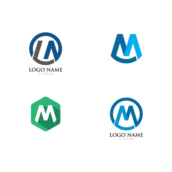 M Carta Logo Plantilla Vector Ilustración — Vector de stock