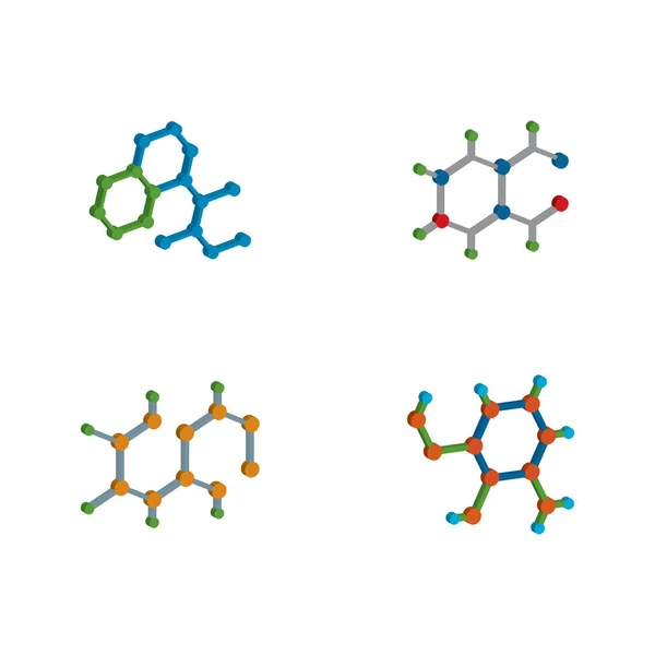 Scienza particella molecola atomo cellulare 3d vettoriale illustrazione — Vettoriale Stock