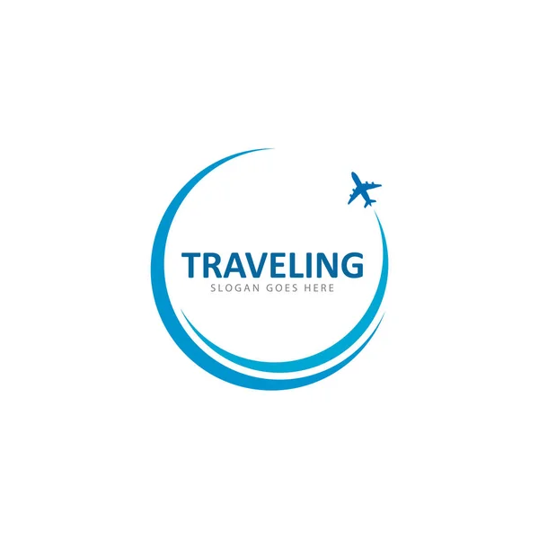Modelo de ícone de vetor de logotipo de viagem — Vetor de Stock