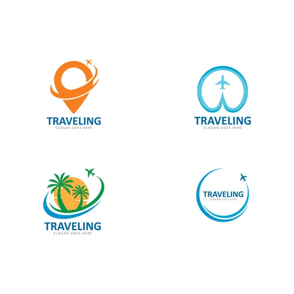 Travel logo vector icon template — Stock Vector