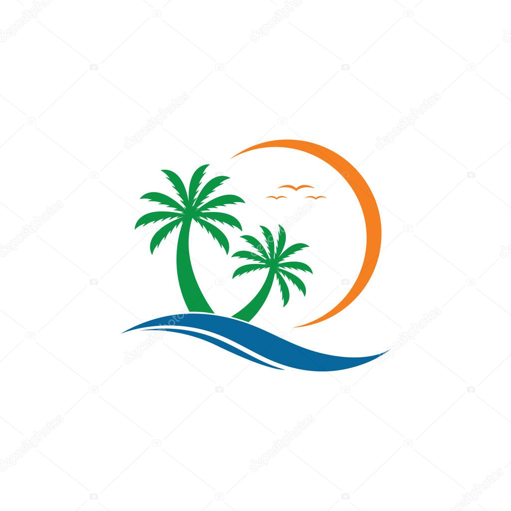summer logo vector icon template 