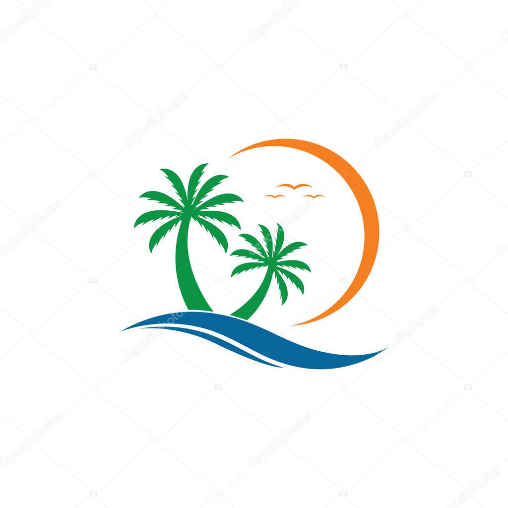 Summer logo vector icon template design