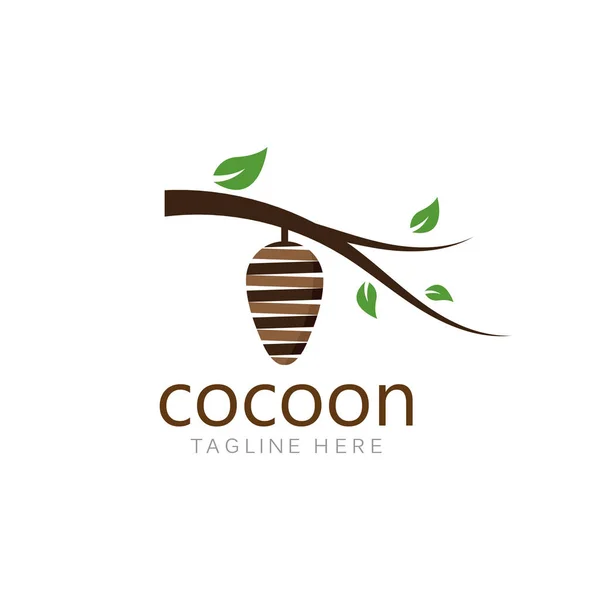Cocoon logo şablon vektör simge illüstrasyon — Stok Vektör