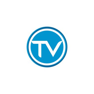 Tv logosu tasarımı düz simge illüstrasyon 