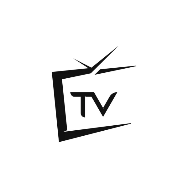 Illustration de logo TV icône plate — Image vectorielle