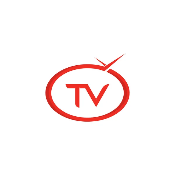Diseño del logotipo de la TV icono plano ilustración — Vector de stock
