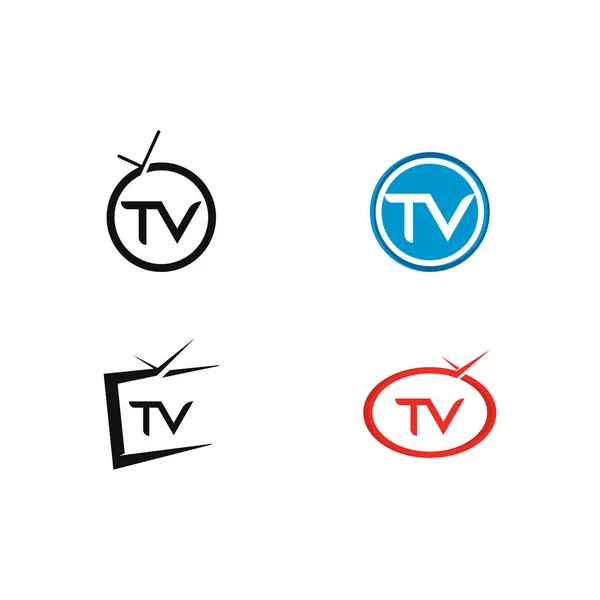 TV logo design flat icon illustration — Stock Vector
