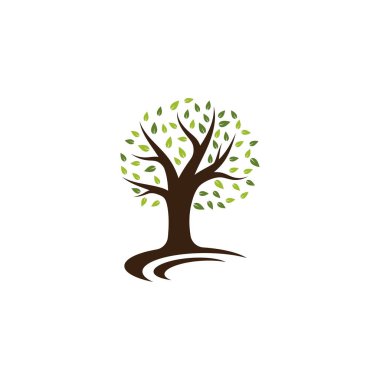 Ağaç simgesi logosu vektör illüstrasyonuName 