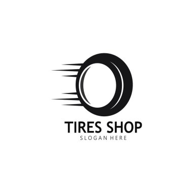 Lastik logosu vektör simgesi illüstrasyon şablonu seti 