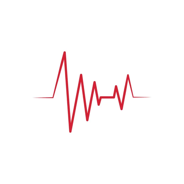 Logotipo del vector del icono del cardiograma del latido del corazón — Vector de stock