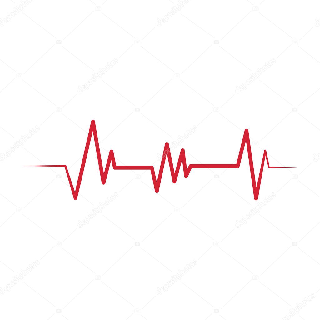 Heartbeat Cardiogram Icon Vector Logo 