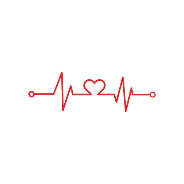 Heartbeat Cardiogram Icon Vector Logo — Stock Vector