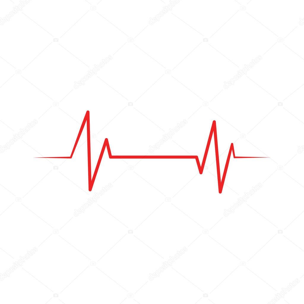 Heartbeat Cardiogram Icon Vector Logo 