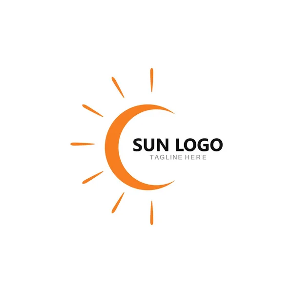 Sol logotipo ícone vetor ilustração —  Vetores de Stock