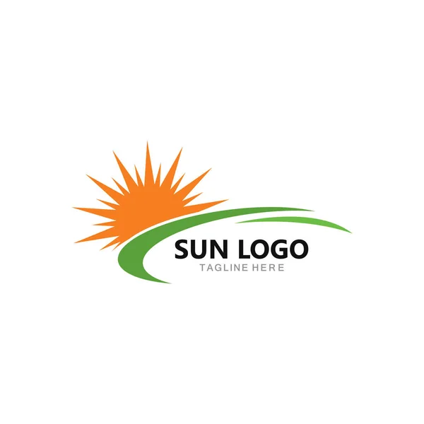 Sol logotipo ícone vetor ilustração —  Vetores de Stock
