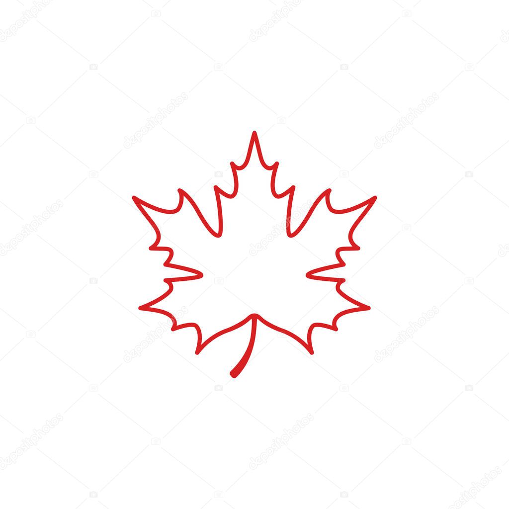 Maple leaf logo template vector icon illustration in flat design