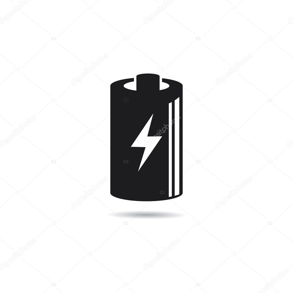 Battery logo vector icon illustration in flat design
