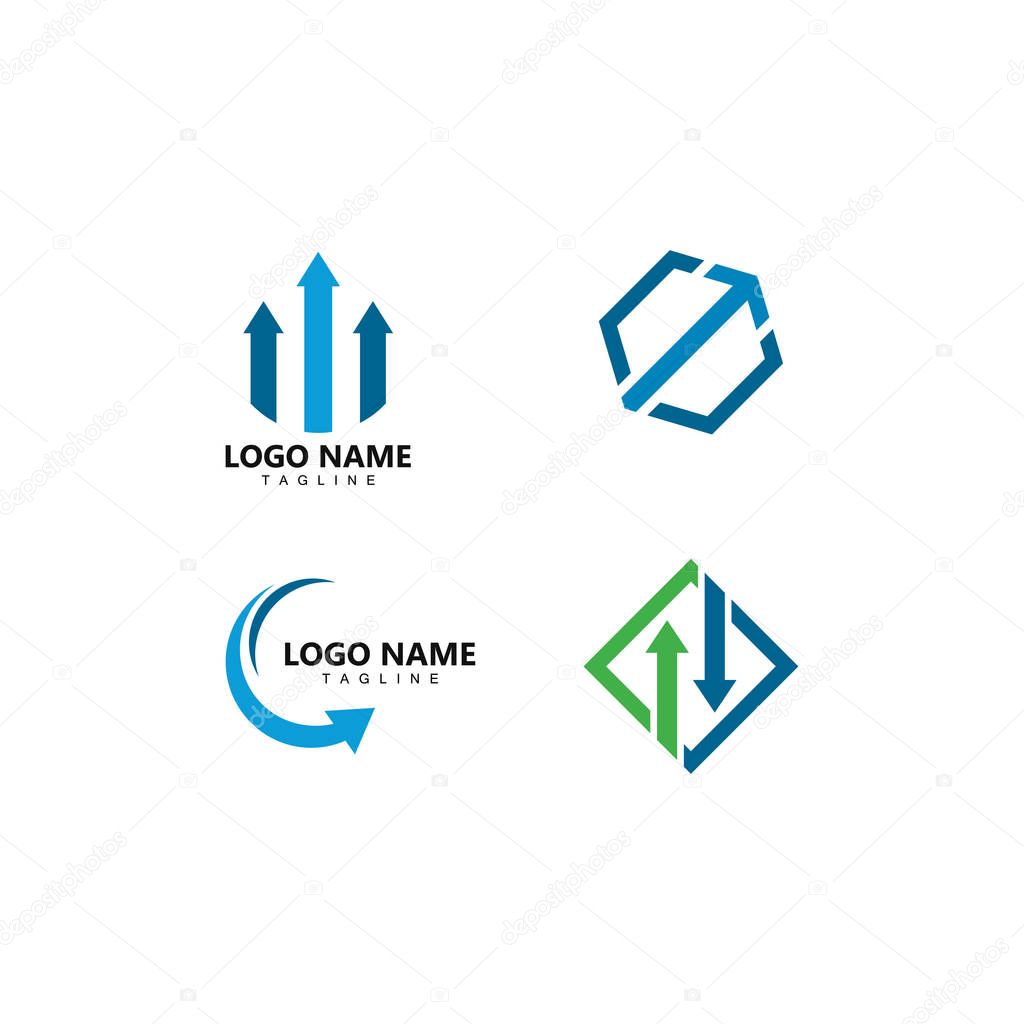 Arrows logo template vector icon illustration design