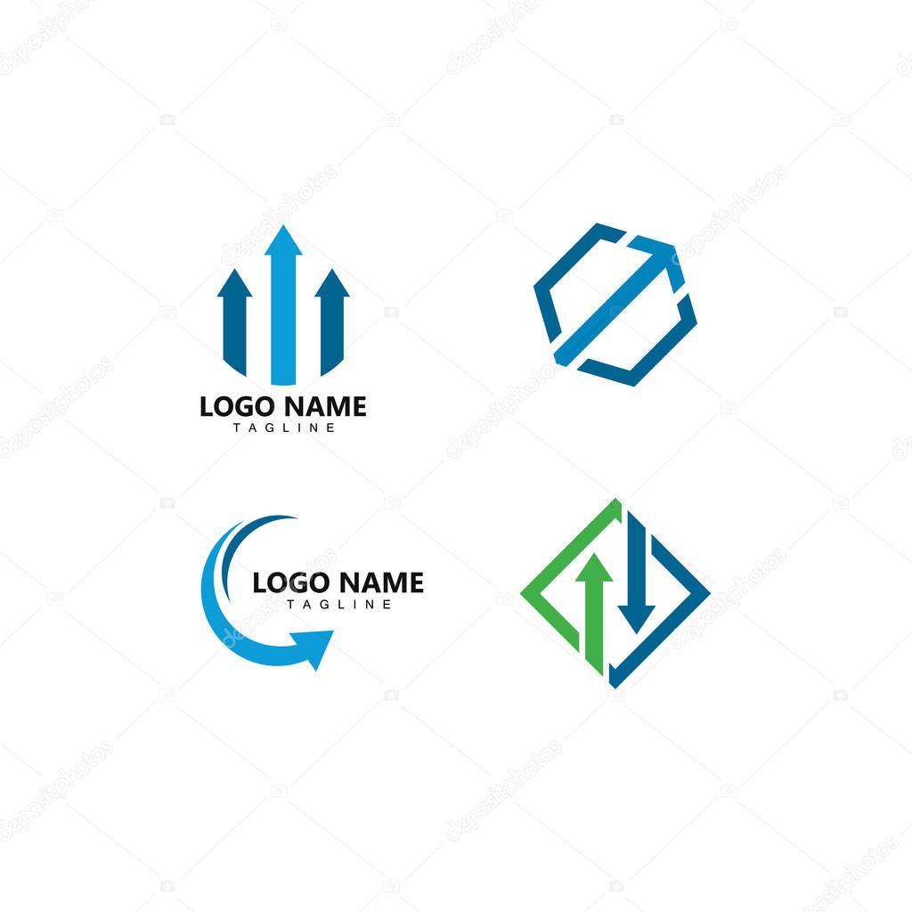 Arrows logo template vector icon illustration design
