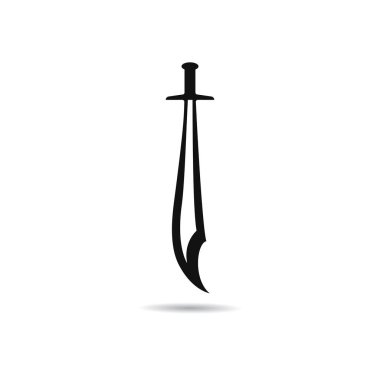 Kılıç logosu şablon vektör simgesi illüstrasyon seti 