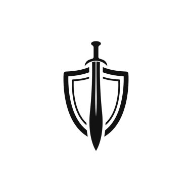 Kılıç logosu şablon vektör simgesi illüstrasyon seti 