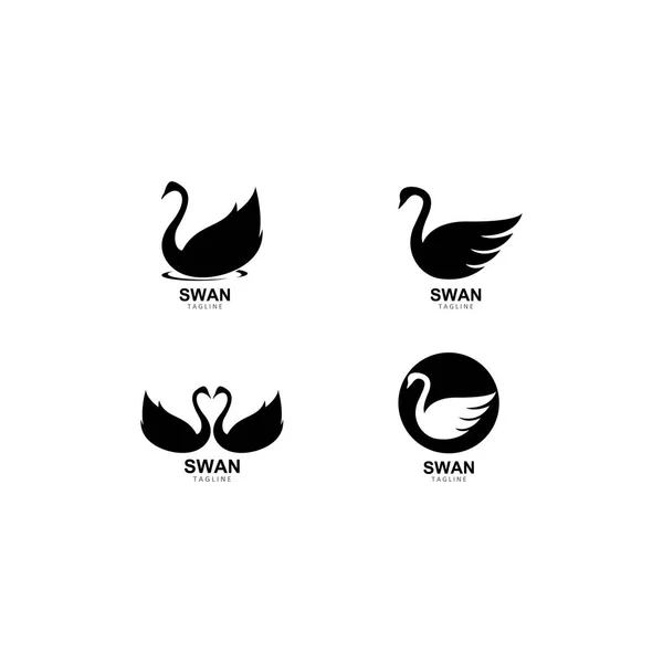Swan logo sablon vektor illusztráció — Stock Vector