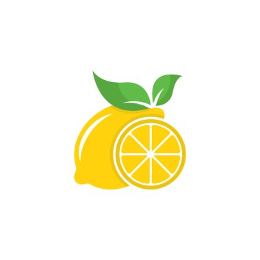 Limon meyve logosu vektör şablonu simgesi illüstrasyon seti 