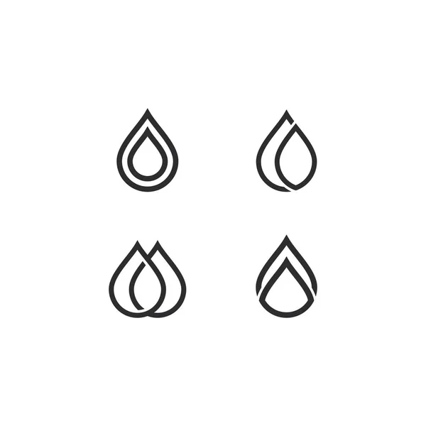 Jeu d'illustration minimaliste d'icône vectorielle de logo de goutte d'eau — Image vectorielle