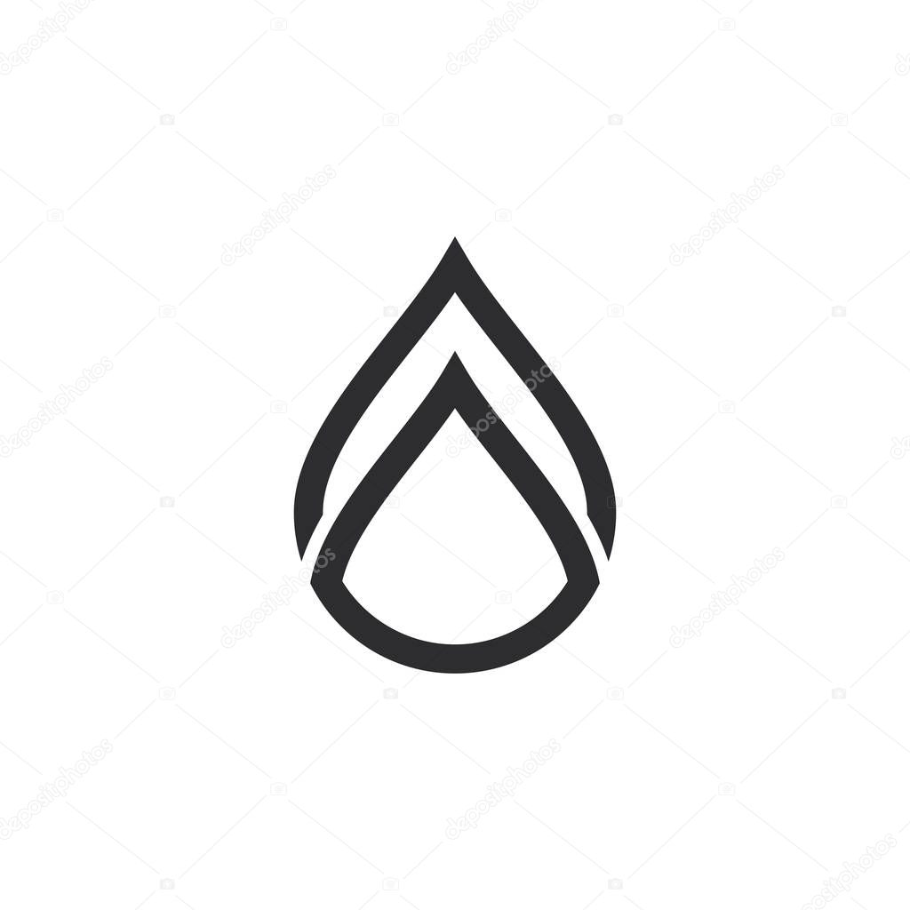 set of minimalist Water Drop Logo vector icon illustration 
