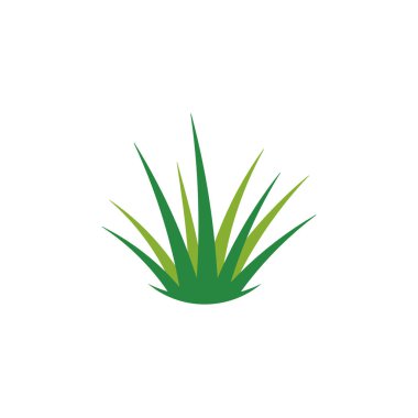 Çim logo şablon vektör simge illüstrasyon 
