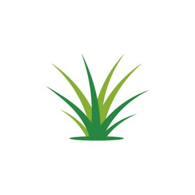 Çim logo şablon vektör simge illüstrasyon 