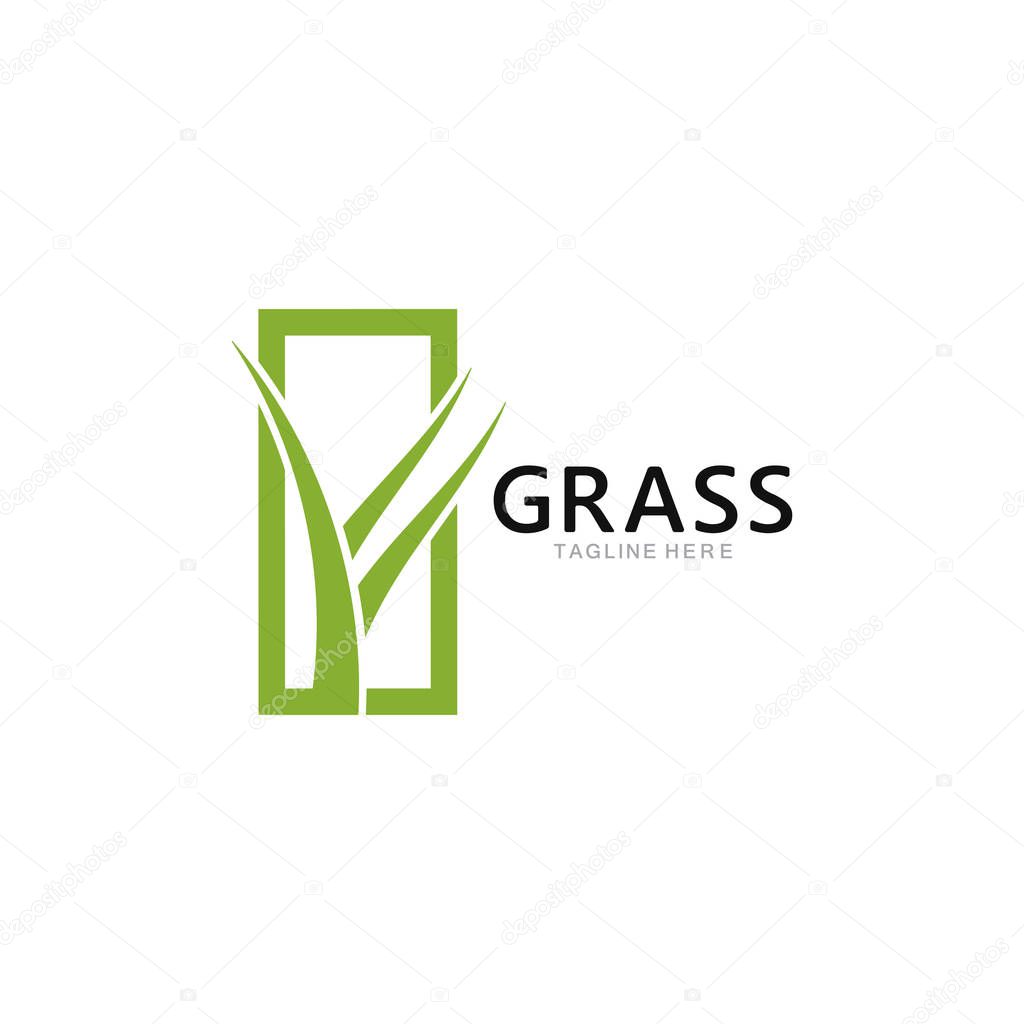 Grass logo template vector icon illustration design