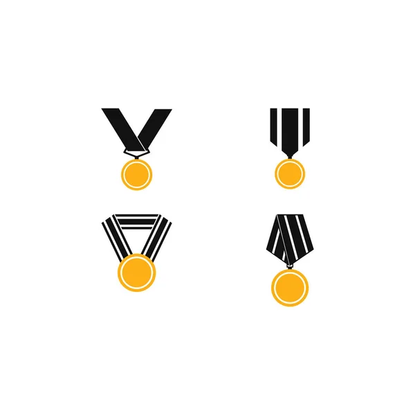 Serie di medaglie icona vettoriale illustrazione — Vettoriale Stock