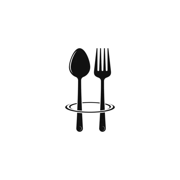 Cuchara de cuchillo de tenedor para restaurante y comida logotipo plantilla vector ic — Vector de stock