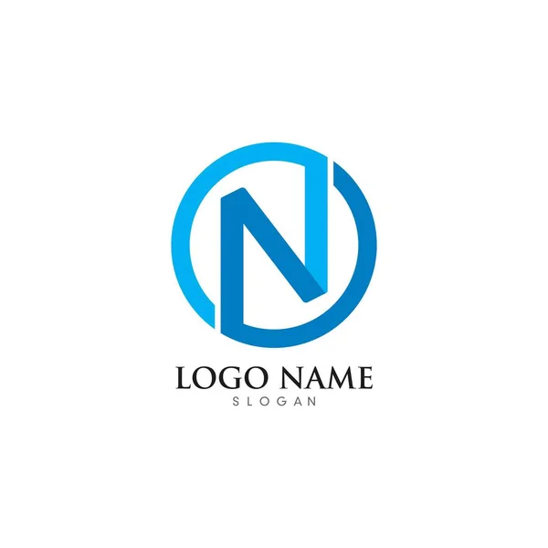 N litera logo ikona ilustracja szablon wektor — Wektor stockowy